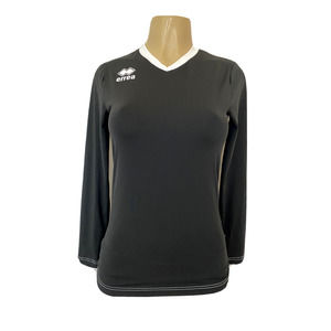 NWOT ERREA Ansi Womens Long Sleeve Shirt Ansi Maglia Black V Neck M